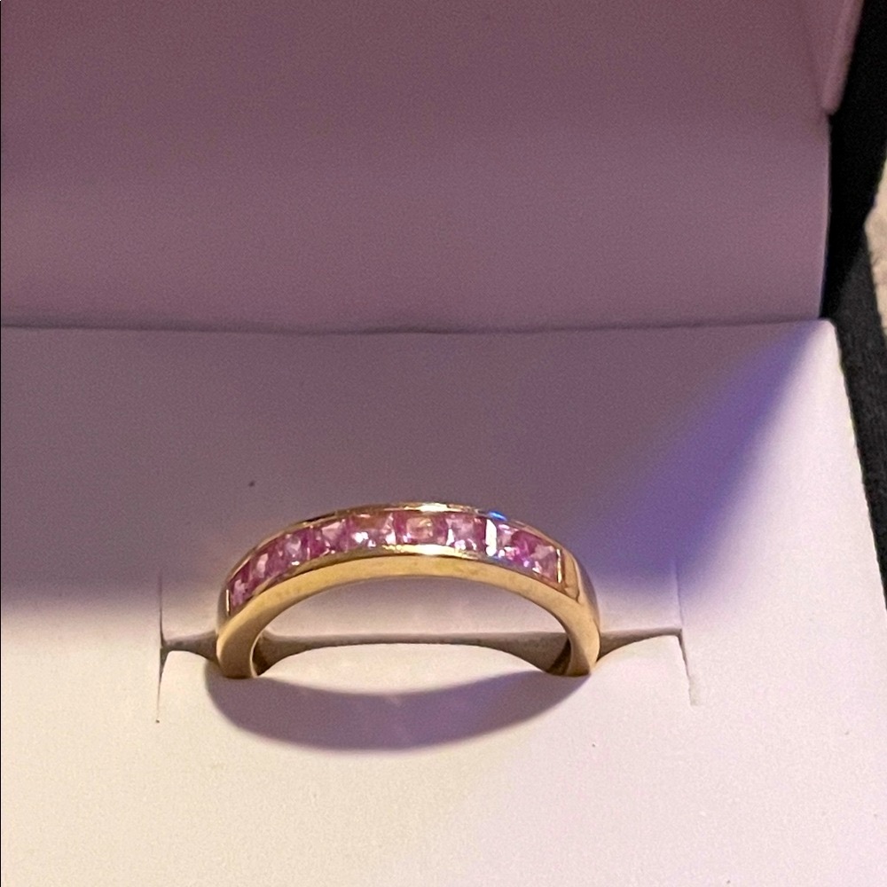 10K Gold with Pink Sapphire Stones
